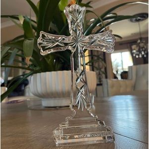Waterford 8" Standing Cross Clear Lead Crystal Figurine Made In Ireland 104819
